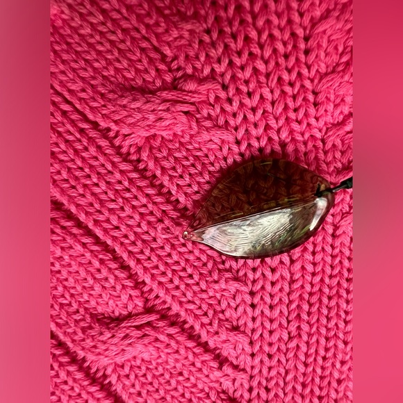 *NWT* Tommy Hilfiger pink cable knit 100% cotton sweater -Size Medium - Picture 9 of 11